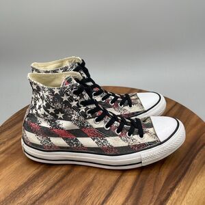 Converse Chuck Taylor All Star Shoes Mens 8 USA Stars Stripes Flag Skate Sneaker